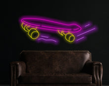 Load image into Gallery viewer, Skateboard neon sign, Neon sign for skate shop, Skateboard shop neon light, Custom skate neon sign, Neon light for skateboarding
