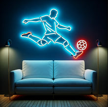 Load image into Gallery viewer, Soccer Player Neon Sign, Soccer Kick Neon Sign, Striker Neon Sign