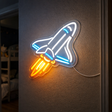 Load image into Gallery viewer, Space shuttle neon sign, Space orbiter neon sign, Spacecraft neon sign Multicolor