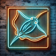 Load image into Gallery viewer, Stingray neon sign, stingray LED sign, stingray LED light, manta ray neon sign, manta ray LED sign, manta ray neon light, manta ray LED light, stingray-shaped neon sign, stingray-shaped LED sign, stingray-shaped neon light