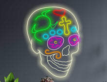 Load image into Gallery viewer, Sugar Skull Neon Sign, Neon Sugar Skull, Calavera neon sign,Mexican Skull Of Death Motive Neon Sign