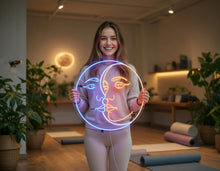 Load image into Gallery viewer, Sun Moon Kiss Neon Sign, Celestial embrace neon sign, Solar lunar neon sign