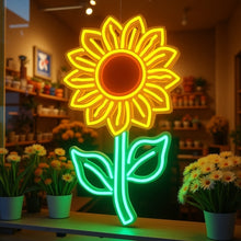Load image into Gallery viewer, Blooming Sunflower Neon Sign, Yellow Petals Neon Sign, Flora Neon Sign