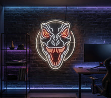 Load image into Gallery viewer, T Rex Head neon sign, Tyrannosaurus Skull neon sign, Jurassic Dinosaur neon sign