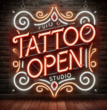 Load image into Gallery viewer, Open Tattoo Studio Neon Sign, Tattoo Parlor Open Neon Sign, Ink Art Neon Sign Red