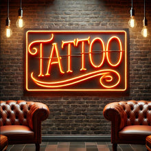 Load image into Gallery viewer, Tattoo Neon Sign – Traditional Ink Studio Emblem | Bright Tattoo Parlor Glow Edge