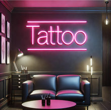 Load image into Gallery viewer, Tattoo Neon Sign – Bright LED Wall Light for Tattoo Studio or Barbershop Decor, Tattoo LED Neon Sign – Eye-Catching Storefront Decor for Shopify Shops & Tattoo Studios