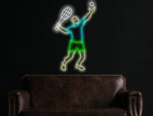 Load image into Gallery viewer, Tennis Player neon sign, tenpinist neon sign, shadowgazer neon sign, shadowsmith neon sin