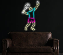 Load image into Gallery viewer, Tennis Player neon sign, tenpinist neon sign, shadowgazer neon sign, shadowsmith neon sin