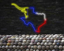 Load image into Gallery viewer, Texas map Neon Sign, Texas State Map neon sign, Neon Light Map, Texas Neon Signmap led light, Texas State Map, LED Neon Sign, longhorn bull sign