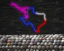 Load image into Gallery viewer, Texas map Neon Sign, Texas State Map neon sign, Neon Light Map, Texas Neon Signmap led light, Texas State Map, LED Neon Sign, longhorn bull sign