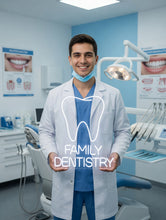 Load image into Gallery viewer, Family dentistry neon sign, molar tooth dental office neon sign