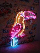 Load image into Gallery viewer, Toucan Neon Sign – Tropical Bird Wall Decor, Vibrant Jungle Neon Light for Bar, Bedroom, or Kids Room – Exotic Animal LED Sign