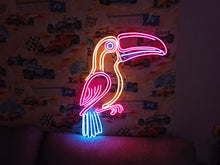 Load image into Gallery viewer, Toucan Neon Sign – Tropical Bird Wall Decor, Vibrant Jungle Neon Light for Bar, Bedroom, or Kids Room – Exotic Animal LED Sign