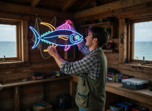 Load image into Gallery viewer, Yellowfin Tuna Neon Sign, Ahi Tuna Neon Sign, Offshore Fish Neon Sign