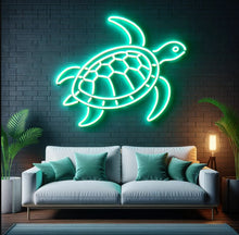 Load image into Gallery viewer, Turtle Neon Sign – Sea Turtle Ocean Theme Neon Light for Beach House, Aquarium or Coastal Decor