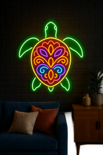 Load image into Gallery viewer, Turtle Neon Sign – Sea Turtle Ocean Theme Neon Light for Beach House, Aquarium or Coastal Decor