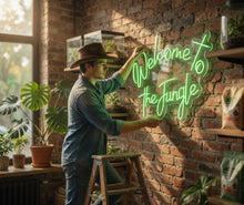 Load image into Gallery viewer, Welcome to the jungle inscriptions neon sign