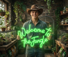Load image into Gallery viewer, Welcome to the jungle inscriptions neon sign