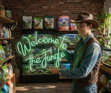 Load image into Gallery viewer, Welcome to the jungle inscriptions neon sign