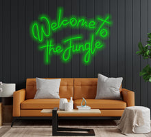 Load image into Gallery viewer, Welcome to the jungle inscriptions neon sign Green
