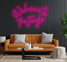 Load image into Gallery viewer, Welcome to the jungle inscriptions neon sign Pink