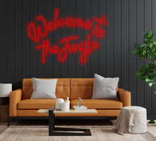 Load image into Gallery viewer, Welcome to the jungle inscriptions neon sign Red