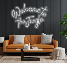 Load image into Gallery viewer, Welcome to the jungle inscriptions neon sign White
