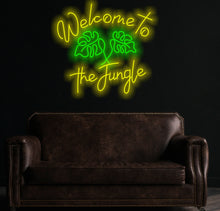 Load image into Gallery viewer, Welcome to the jungle neon sign, monstera leaf neon sign Yellow