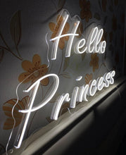 Load image into Gallery viewer, Hello Princess neon, Girl room neon,Custom bedroom led neon sign neon light, interior design