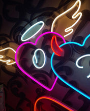 Load image into Gallery viewer, Devil and Angel Neon Sign, Angel and Demon Led Neon Light, Heart Neon Sign, Angelic and Devilish Neon Sign,Valentine's Day Gift