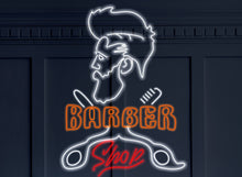 Load image into Gallery viewer, Barbershop neon sign, salon and barbershop led neon sign, salon neon sign, barber neon lights Orange