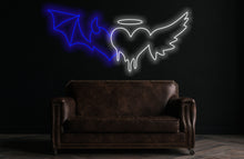 Load image into Gallery viewer, Angel and Devil Neon Sign - Custom Neon Sign, Melting Heart, Angel and Demon, Led Neon Light, Heart Neon Sign, Wall Decor, Valentine's Day Gift