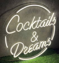 Load image into Gallery viewer, Cocktails and dreams neon sign,Cocktails and dreams sign,Cocktails and dreams led sign,Cocktails neon sign,Bar neon sign,Bar led sign
