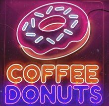 Load image into Gallery viewer, Donut Neon Sign, Donut Multicolored Neon Sign, Eat Neon Sign, Custom Neon Sign, Wall Decor, Neon Sign Bedroom, Neon Room Sign, Neon Flex