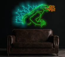 Load image into Gallery viewer, Fire Breathing Dragon Neon Sign, Dragon Neon Sign, Dinosaur Neon Sign