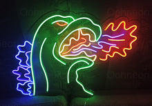 Load image into Gallery viewer, Dragon Neon Sign, Fire Breathing Dragon Neon Sign, Dinosaur Neon Sign
