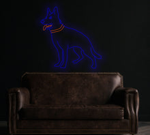 Load image into Gallery viewer, German Shepherd Neon Sign, Dog Led Neon Lights, Animal neon Signs, Nursery Wall Decoration, Puppy Dog Neon Sign Wall Decoration blue