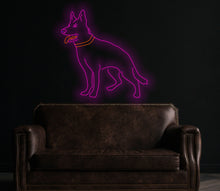 Load image into Gallery viewer, German Shepherd Neon Sign, Dog Led Neon Lights, Animal neon Signs, Nursery Wall Decoration, Puppy Dog Neon Sign Wall Decoration pink