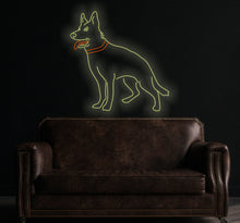 Load image into Gallery viewer, German Shepherd Neon Sign, Dog Led Neon Lights, Animal neon Signs, Nursery Wall Decoration, Puppy Dog Neon Sign Wall Decoration warm white