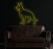 Load image into Gallery viewer, German Shepherd Neon Sign, Dog Led Neon Lights, Animal neon Signs, Nursery Wall Decoration, Puppy Dog Neon Sign Wall Decoration yellow