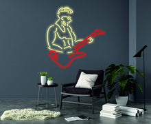 Load image into Gallery viewer, Guitarist neon sign, Guitar Player- LED Light Neon Sign Lamp neonartUA