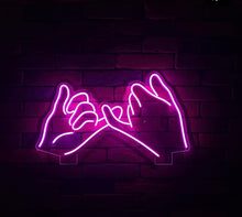 Load image into Gallery viewer, Pinky promise neon sign, Pinky promise led sign, Pinky promise light sign, Pinky promise wall art, Hand neon sign, Hand led sign, Hand light sign