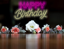 Load image into Gallery viewer, Happy Birthday Neon Sign, Bar Sign Birthday Neon Led, Neon Light, LED Decor Light Room, Wall Decor ,Signage Birthday Party Sign, Party Backdrop