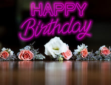 Load image into Gallery viewer, Happy Birthday Neon Sign, Bar Sign Birthday Neon Led, Neon Light, LED Decor Light Room, Wall Decor ,Signage Birthday Party Sign, Party Backdrop