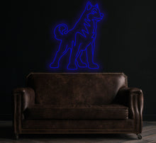 Load image into Gallery viewer, Husky neon sign, dog neon sign, pet shop decor led light, custom gift for pet lover, husky wall decor