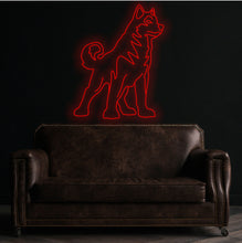 Load image into Gallery viewer, Husky neon sign, dog neon sign, pet shop decor led light, custom gift for pet lover, husky wall decor