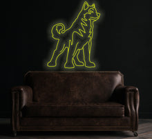 Load image into Gallery viewer, Husky neon sign, dog neon sign, pet shop decor led light, custom gift for pet lover, husky wall decor