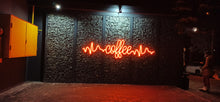 Load image into Gallery viewer, Coffee pulse Neon Sign, custom coffee neon sign, neon coffee lettering, coffee bar decor, Neon coffee sign