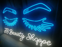 Load image into Gallery viewer, Eyelashes led Neon Sign, Beauty Salon Sign, Custom Neon Sign, Wall Decor, Girl Face & Eyebrows, Decoration in a beauty salon, wall decor